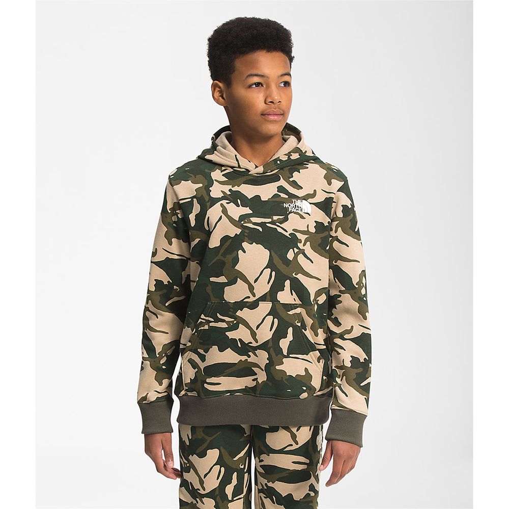 The North Face Hoodie Boys Australia - The North Face Printed Camp Fleece Pullover Green Camo Print